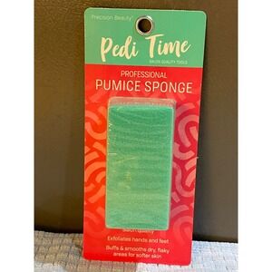 Precision Beauty Pedi Time Professional Pumice Sponge Green‎ Art 7076 New